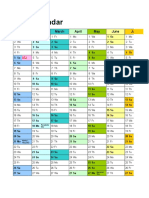 2019 Calendar Landscape in Color