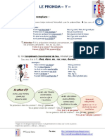 Le Pronom y Exercice Grammatical Feuille Dexercices Guide Gram 