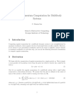 Computing Angular Momentum For A Multibody Dynamic System