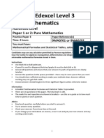 A Level Mathematics Practice Paper E - Pure Mathematics