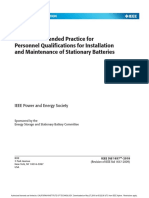 IEEE STD 1657™-2018 Recommended Practice For Personnel Qualifications For Installation and Maintenance of Stationary Batteries