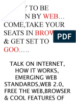 WEB Browser GOO: Ready To Be Driven by Come, Take Your Seats in & Get Set To .