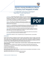 Needle Stick Injuries Among Healthcare Waste Handlers in A Tertiary Care Hospital of Delhi