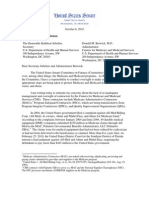 Senator Grassely's Letter To HHS Secretary Sebelius On Centers For Medicare and Medicaid