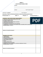 ANNEX C On Site Monitoring Form