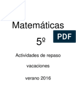 Actividades Verano Matemáticas 5º