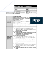 Performance Task Lesson Plan