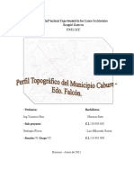 Perfíl Topográfico Cabudare - Falcón - Geografía