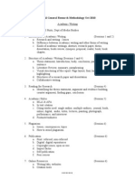 Academic Writing - MPhil Oct 2010 Course Plan - Anil Pinto