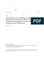 Risk Management and The Rogue Trader: Trading-Related Losses, Director & Officer Liability, Prudent Risk Management, Insurance Risk Transfer, The Role of Education