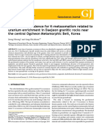 Geochemical Evidence For K-Metasomatism Related To Uranium Enrichment in Daejeon Granitic Rocks Near The Central Ogcheon Metamorphic Belt, Korea