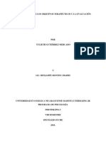 Planteamiento de Los Objetivos Terapéuticos y La Evaluación