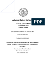 2014 Eficacia Del Tratamiento Conservador en La Hernia Discal Lumbar Mecanica en Comparacion Con El Tratamiento Quirurgico