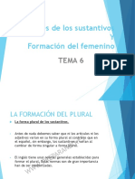 Tema 6 (Plurales y Formación Femenino)