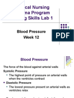 Practical Nursing Diploma Program Nursing Skills Lab 1: Blood Pressure Week 12