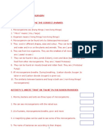 Name: Activity 1: Microorganism Exercise 1 - Underline The Correct Answer