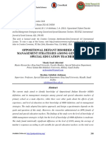 Oppositional Defiant Disorder and Its Management Strategies Among General and Special Education Teachers