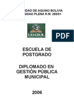 Diplomado en Gestión Pública Municiapal UDABOL