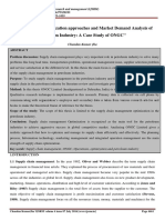 "Supply Chain Optimization Approaches and Market Demand Analysis of Petroleum Industry: A Case Study of ONGC''