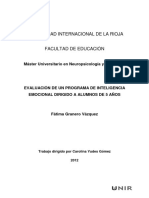 Evaluación de Un Programa de Inteligencia Emocional Dirigido A Alumnos de 5 Año