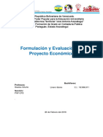 Informe de Formulación y Evaluación de Proyecto Economico