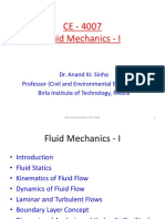 CE - 4007 Fluid Mechanics - I