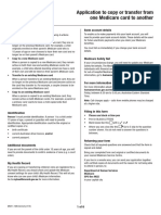 Application To Copy or Transfer From One Medicare Card To Another