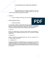 Coeficientes de Resistencia en Conductos Abiertos