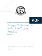 Energy Optimization in Fischer-Tropsch Process: Department of Chemical Engineering, Government Engineering College