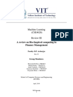 Machine Learning (CSE4020) Review III: A Review On Bio-Inspired Computing in Finance Management