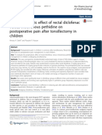 The Prophylactic Effect of Rectal Diclofenac Versus Intravenous Pethidine On Postoperative Pain After Tonsillectomy in Children