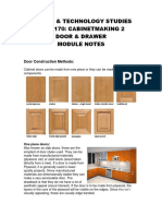 Career & Technology Studies Con2170: Cabinetmaking 2 Door & Drawer Module Notes