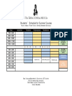 Schedule For Summer Classes