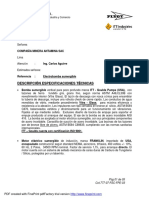 Especificaciones Técnicas de Electrobombas