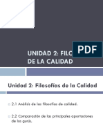 Unidad 2 - Filosofías de La Calidad