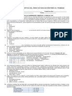 Evaluacion Diagnostica Del Area de Educacion para El Trabajo