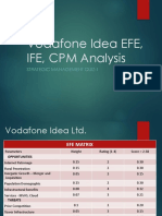 Vodafone Idea EFE, IFE, CPM Analysis: Strategic Management Quiz-1