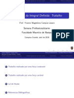 Aplicações Da Integral Definida, Trabalho PDF