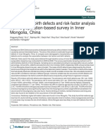 Prevalence of Birth Defects and Risk-Factor Analysis From A Population-Based Survey in Inner Mongolia, China