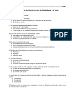 Evaluación Trimestral de Const. de Ciud. 2do Año