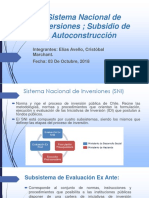 Sistema Nacional de Inversiones Subsidio de Autoconstrucción