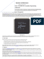 System Architecture: Lab Notes For Week 1: The MIPS CPU, Assembly Programming 1 Introduction To System Architecture