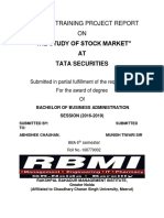 "The Study of Stock Market" AT Tata Securities: Summer Training Project Report ON