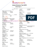 Symbiosis Entrance Test (SET) : Model Paper 2