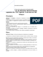 Fines y Objetivos de La Educacion en Guatemala