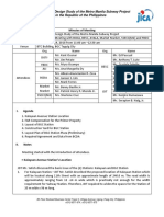 Minutes of Meeting: The Detailed Design Study of The Metro Manila Subway Project in The Republic of The Philippines