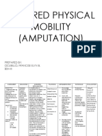 Mpaired Physical Mobility (Amputation) : Nursing Care Plan