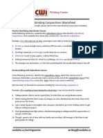 Subordinating Conjunctions Worksheet