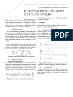 Respuesta en Sistema de Primer Orden Con Escalon Unitario