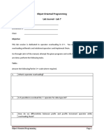 Object Oriented Programming Lab Journal - Lab 7: Objective